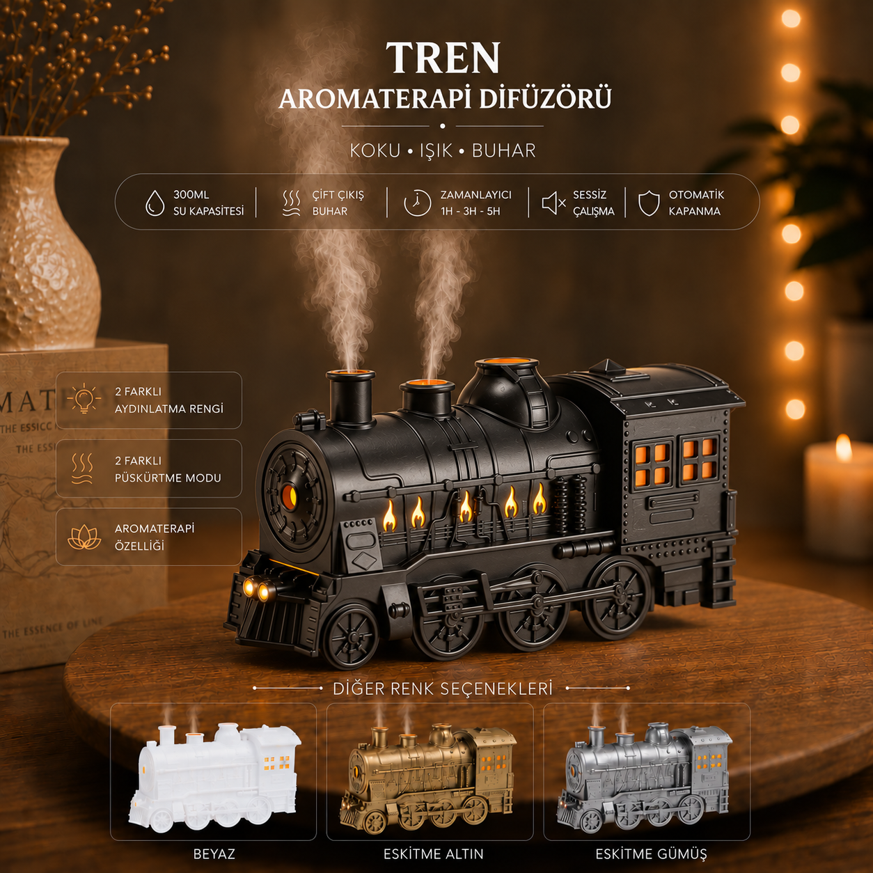 Retro Tren Aromaterapi Nemlendirici
